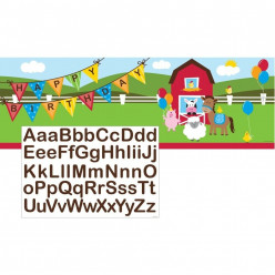 Banner Faixa Personalizável Animais da Quinta Farmhouse Fun