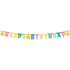 Banner Grinalda Happy Birthday 2m star