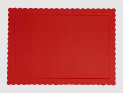 Base Bolos Retangular Ondulada Vermelha 30x40cm