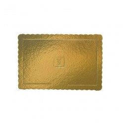 Base Dourada Bolos Borda Ondulada 40x30cm