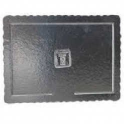 Base Prateada Bolos Borda Ondulada 25x35cm