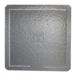 Base Quadrada Prateada Bolos 25x25cm