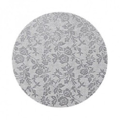 Base Redonda Alta Prateada 35cm