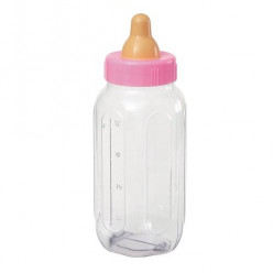Biberon Plástico Rosa Decoração Baby Shower
