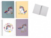 Bloco notas com argolas Unicórnio - Sortido