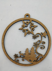 Bola de Natal MDF 10cm figura 13