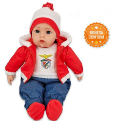 Boneca Bebe Benfica com gorro