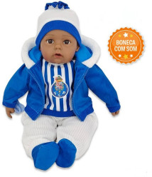 Boneca Morena Bebe FC Porto com gorro