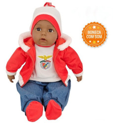 Boneca Morena Bebe SL Benfica com gorro
