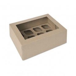 Caixa Kraft 12 Mini Cupcakes