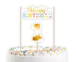 Cake Topper 1º Aniversário Rainbow