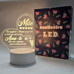 Candeeiro LED - Dia da Mãe c/ Mensagem