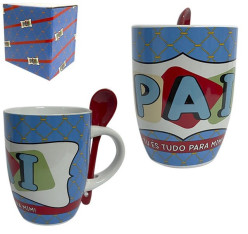 Caneca com Colher Pai Tu És Tudo Para Mim