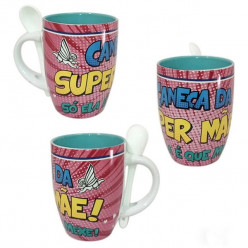 Caneca com Colher Super Mãe
