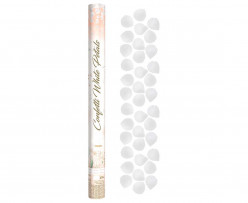 Canhão Confettis Pétalas Brancas Tecido 60cm