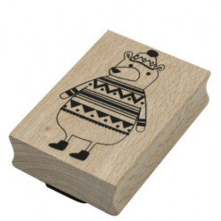 Carimbo Madeira Urso Inverno 70mm Artoz