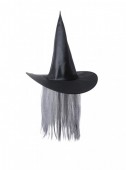 Chapéu de bruxa ou bruxo mago com cabelo