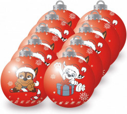 Conjunto 10 Bolas Natal Vermelhas Patrulha Pata