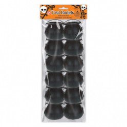 Conjunto 12 Caldeirões pretos para aperitivos Halloween