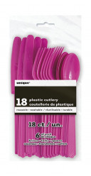 Conjunto 18 talheres festa Rosa Neon