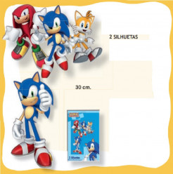 Conjunto 2 Figuras Silhuetas Sónic 30cm