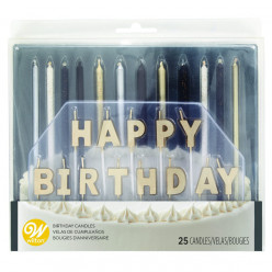 Conjunto 25 Velas Metálicas Wilton