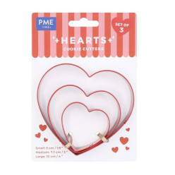 Conjunto 3 Cortadores Coração PME