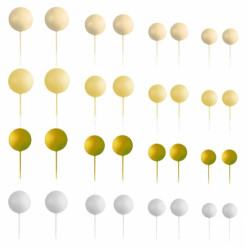 Conjunto 32 Bolas Decorativas Mix Amarelo Azucren