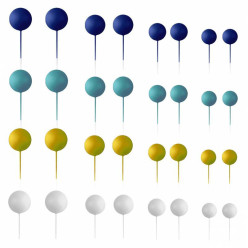 Conjunto 32 Bolas Decorativas Mix Blue