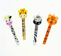 Conjunto 4 Velas Animais da Selva