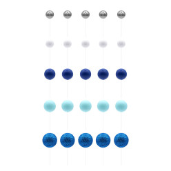 Conjunto 50 Esferas Azul & Prata