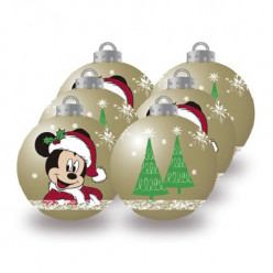 Conjunto 6 Bolas Natal Douradas Mickey