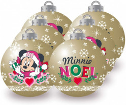 Conjunto 6 Bolas Natal Douradas Minnie