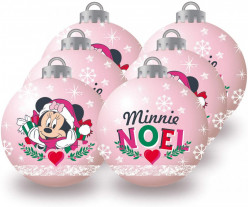 Conjunto 6 Bolas Natal Rosas Minnie
