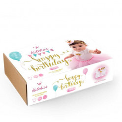 Conjunto Primeiro Aniversário Tutu + Body + Coroa Gold