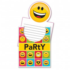 Convites Festa Emojis 8 unid