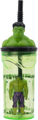 Copo 3D com palhinha Hulk Avengers Marvel
