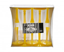 Copos Flute Champanhe Amarelo 10und