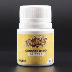 Corante Em Pó Alimentar – Glitter Comestível – Ouro – 7gr