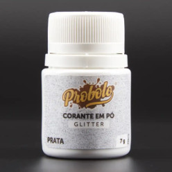 Corante Em Pó Alimentar – Glitter Comestível – Prata – 7gr