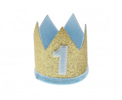 Coroa Feltro Primeiro Aniversário Azul