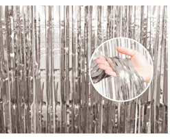 Cortina Porta Prateada 240x90cm