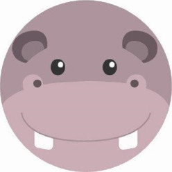 Crachá Animais da Selva - Hipopótamo