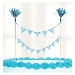 Decoração Azul Bolo 23cm Comunhão