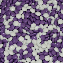 Decoração Bolinhas Violeta e Branco 150g
