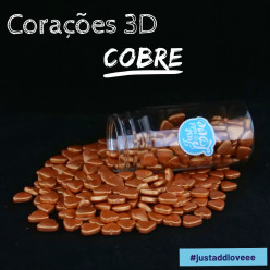 Decoração Coração 3D Cobre