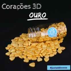 Decoração Coração 3D Ouro