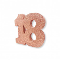 Decoração de Mesa 18 Anos Rose Gold com Glitter