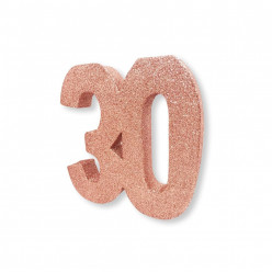 Decoração de Mesa 30 Anos Rose Gold com Glitter