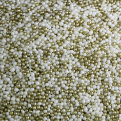 Decoração Missanga Ouro e Branca 75g